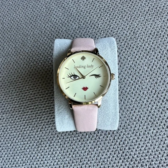 Kate Spade Light Pink and Gold Watch NEW KATE SPADE Gold Tone Watch with Dust Pink Leather Strap  main image 4